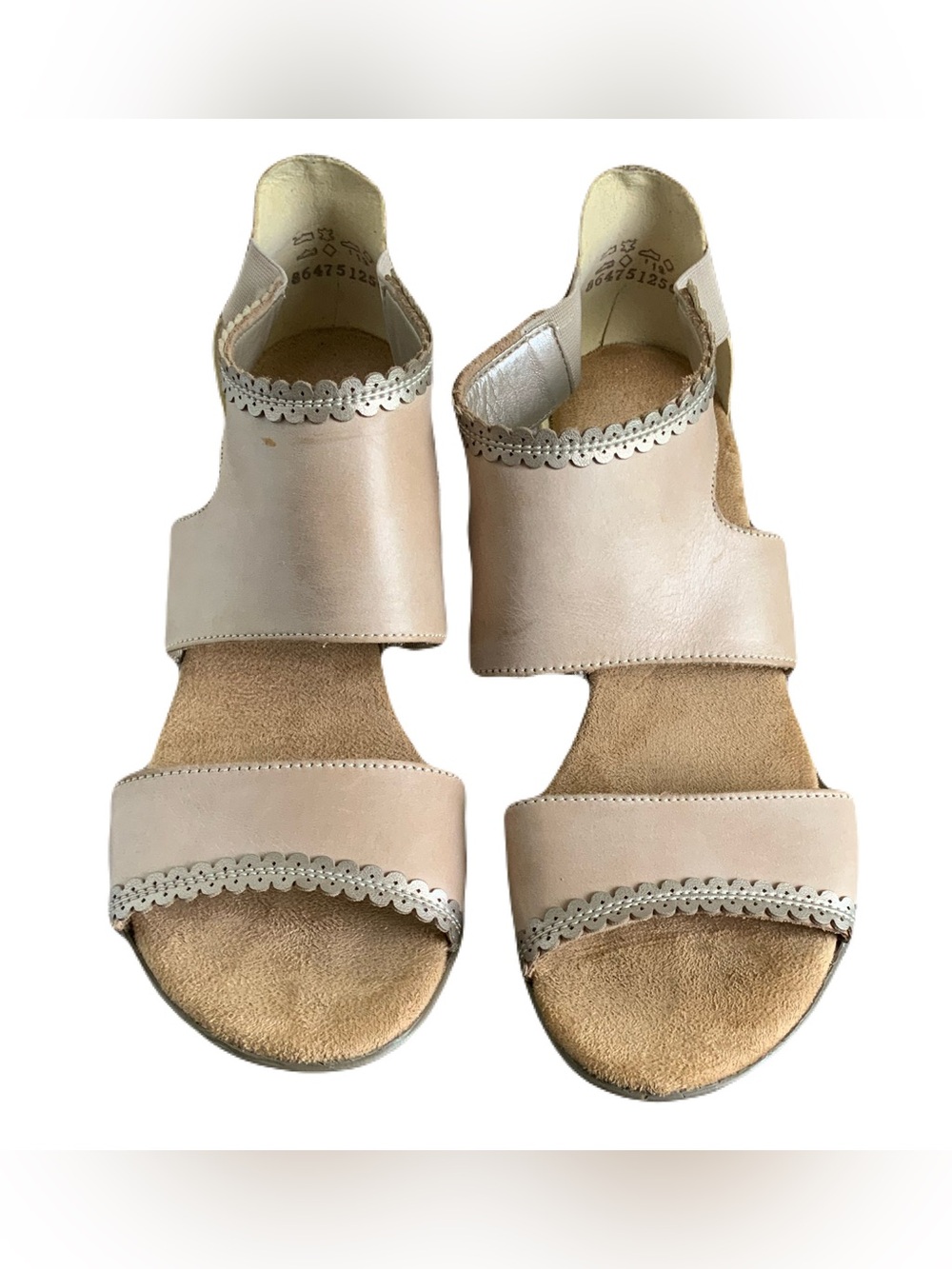 Rieker Women's Light Beige Leather Open-Toe Sandals